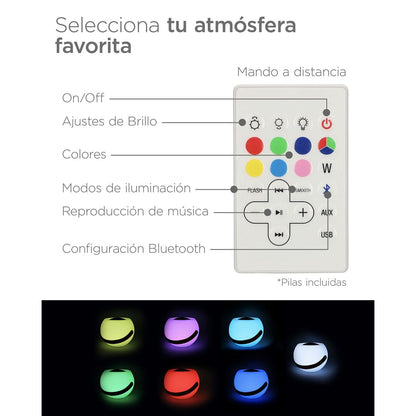 Boxă Bluetooth portabilă cu LED – Alb | 5W