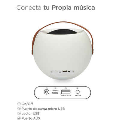 Boxă Bluetooth portabilă cu LED – Alb | 5W